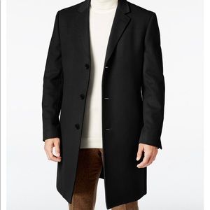Stafford Black OverCoat - Classic Fit